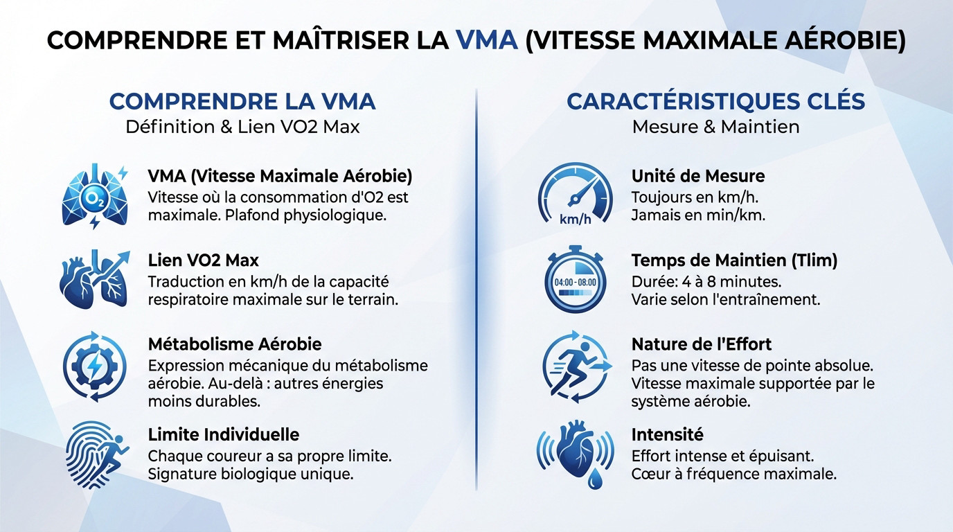 Coureur sur piste d'athlétisme illustrant la définition de la VMA et l'effort intense associé