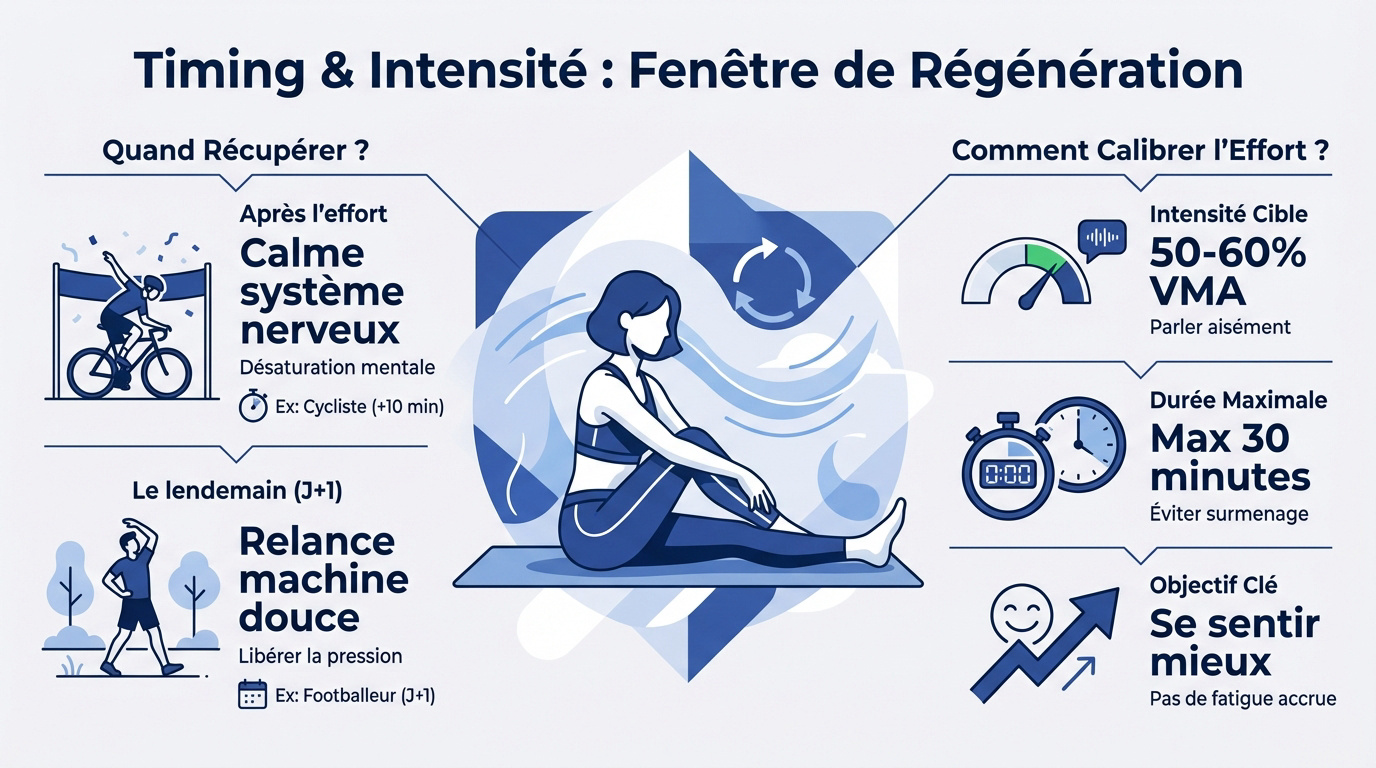 Sportif en pleine séance de décrassage pour optimiser la récupération musculaire