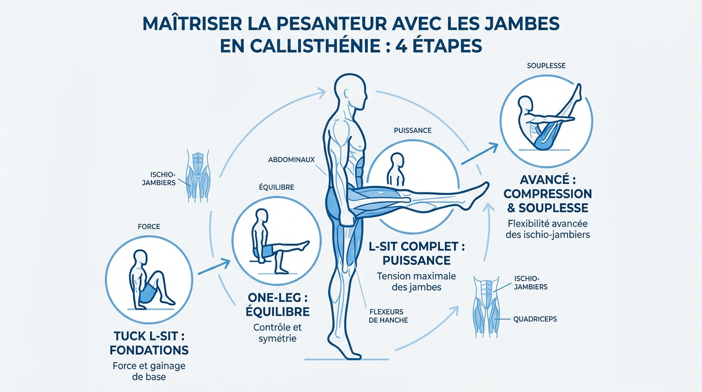 Progression en callisthénie pour maîtriser le L-sit et la force abdominale