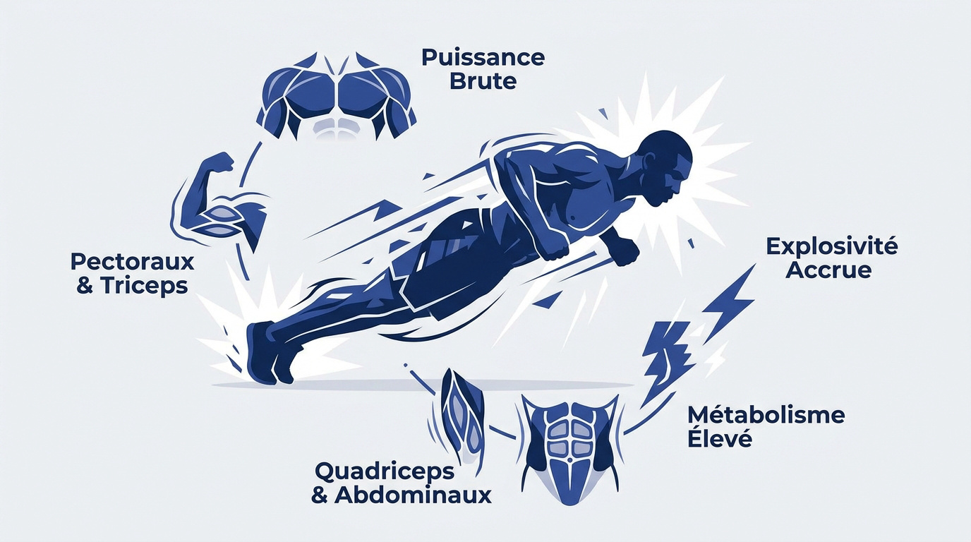 Exécution des pompes Mike Tyson avec les pieds contre un mur pour l'explosivité