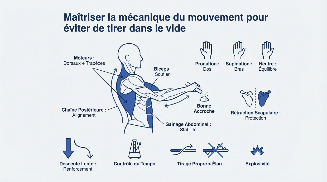 Anatomie des muscles sollicités lors d'une traction en callisthénie