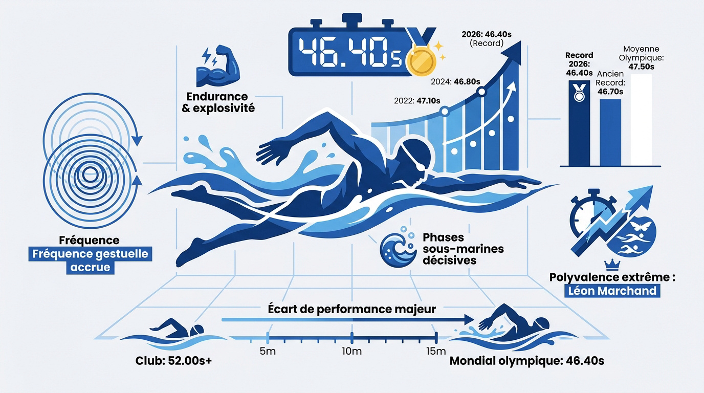 Analyse des records du monde de natation élite en 2026